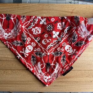 Bret Michaels Red Skull Bandana for Dog